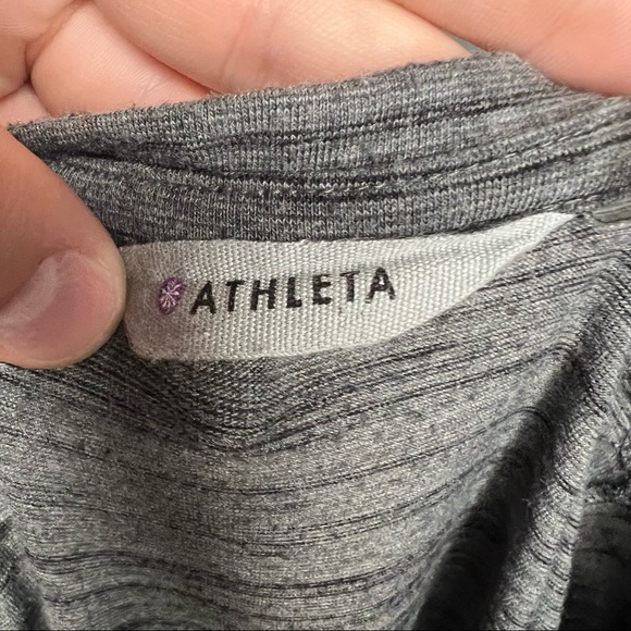 Athleta Downtown Ruched Asymmetrical Midi T-shirt Dress Space Dye M - Picture 8 of 10